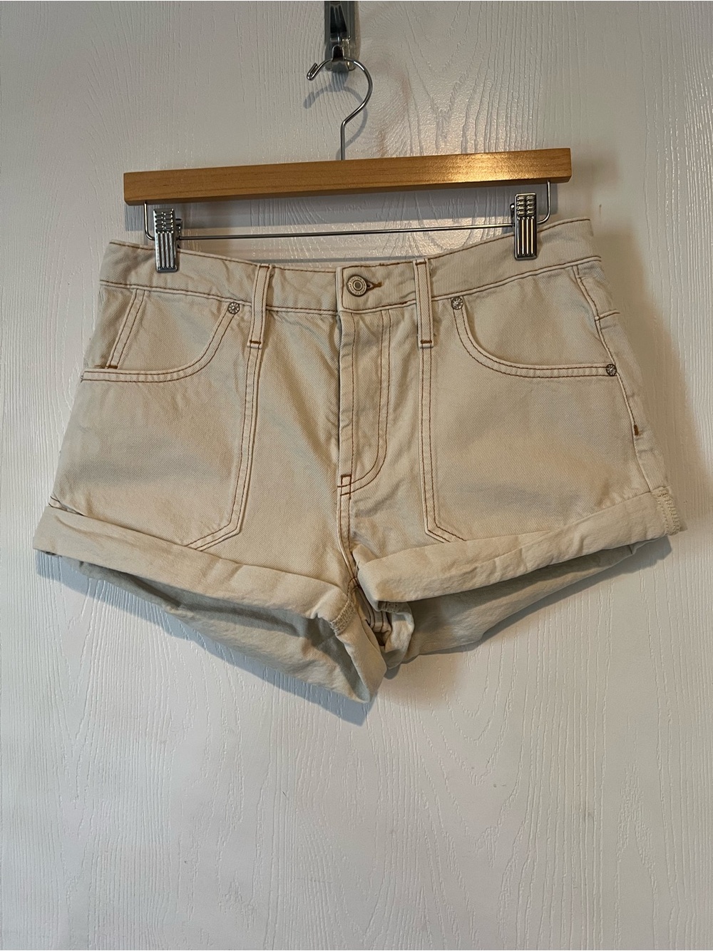 We The Free Cream Jean Shorts